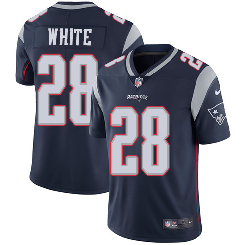 Nike Patriots #28 James White Navy Blue Team Color Men's Stitched NFL Vapor Untouchable Limited Jersey - Click Image to Close